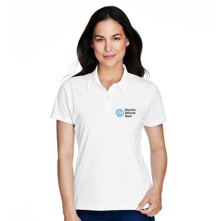 Electric Vehicle Gear Embroidered Queensboro Polo: White