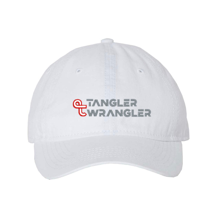 Tangler Wrangler Embroidered Sportsman Hat: White