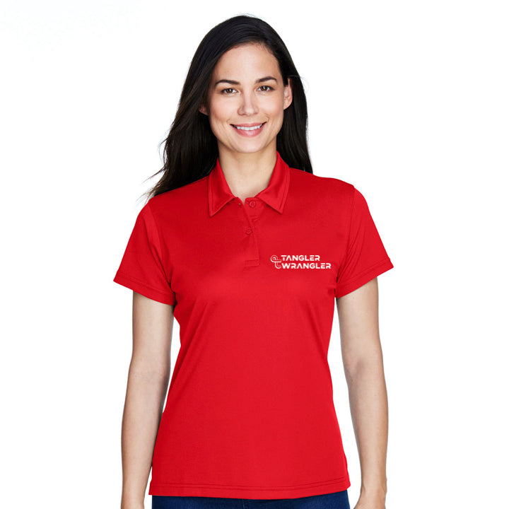 Tangler Wrangler Embroidered Queensboro Polo: Red