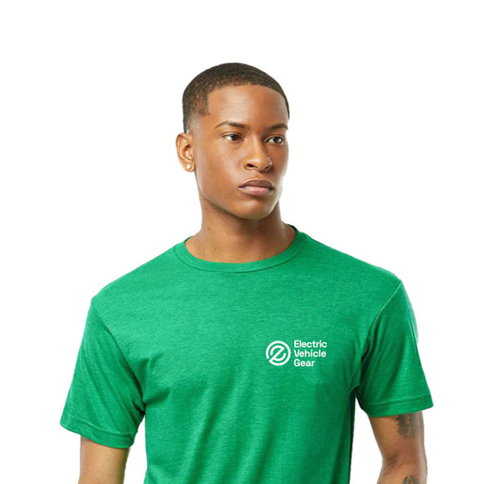 Electric Vehicle Gear Embroidered Tee: Green
