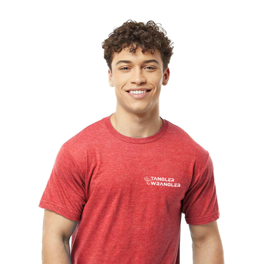 Tangler Wrangler Embroidered Tee: Red